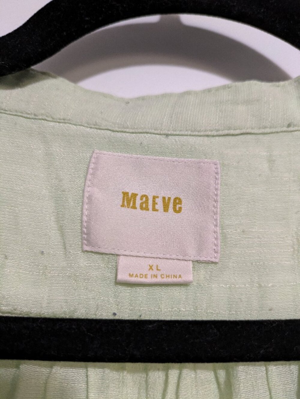 Maeve (Anthropologie) Pastel Green Long Sleeved Sheer Cozy Relaxed Blouse (XL) - Picture 4 of 6